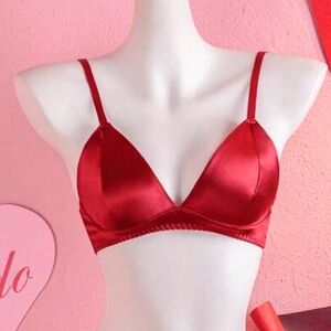 Elegant Red Satin Bralette